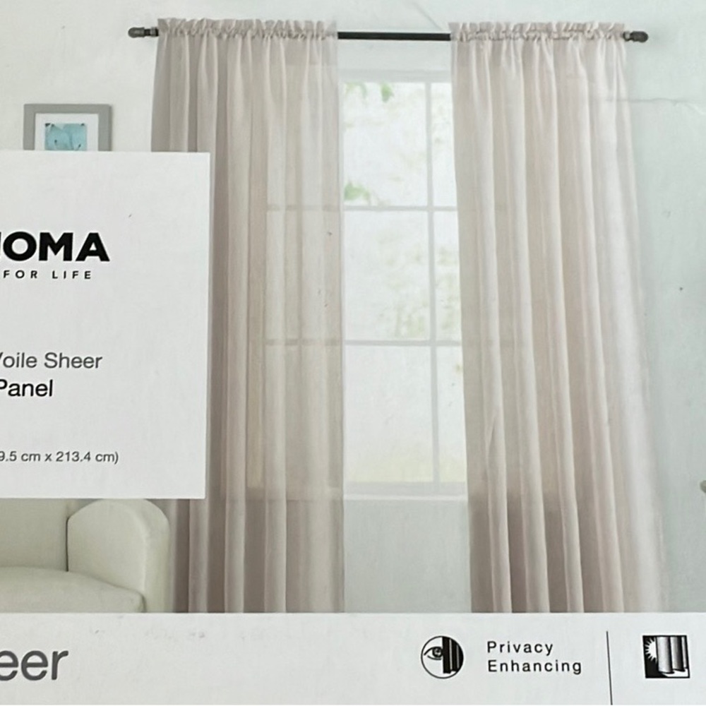 Sonoma Pink Sheer Curtains - Picture 4 of 6